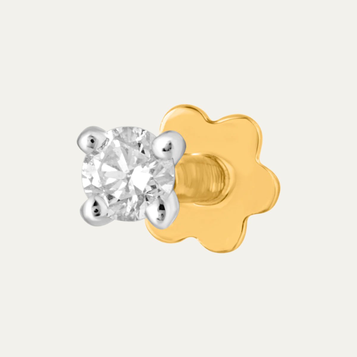 4-prong Stellar Stud Solitaire Diamond Nose Pin