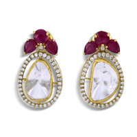 AUKERA SOVEREIGN SOUVENIR POLKI EARRINGS