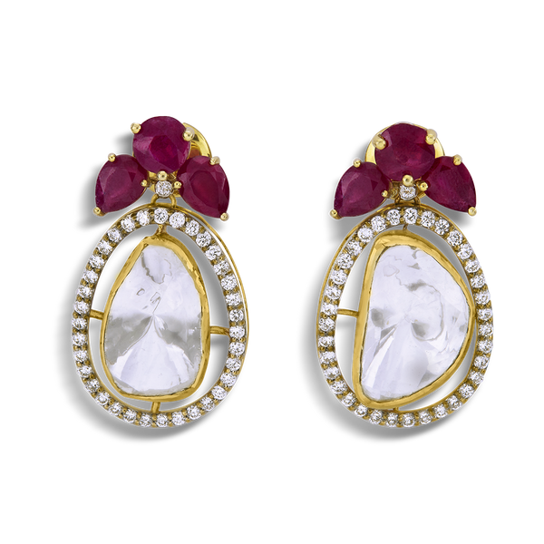 AUKERA SOVEREIGN SOUVENIR POLKI EARRINGS