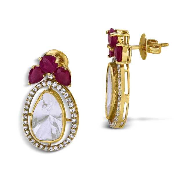 AUKERA SOVEREIGN SOUVENIR POLKI EARRINGS