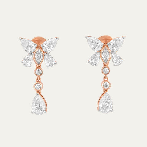 Aukera Lab Grown Diamonds-Rosé Wing Radiance Earrings