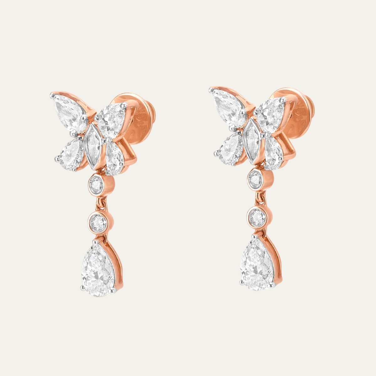 Aukera-Rosé Wing Radiance Earrings