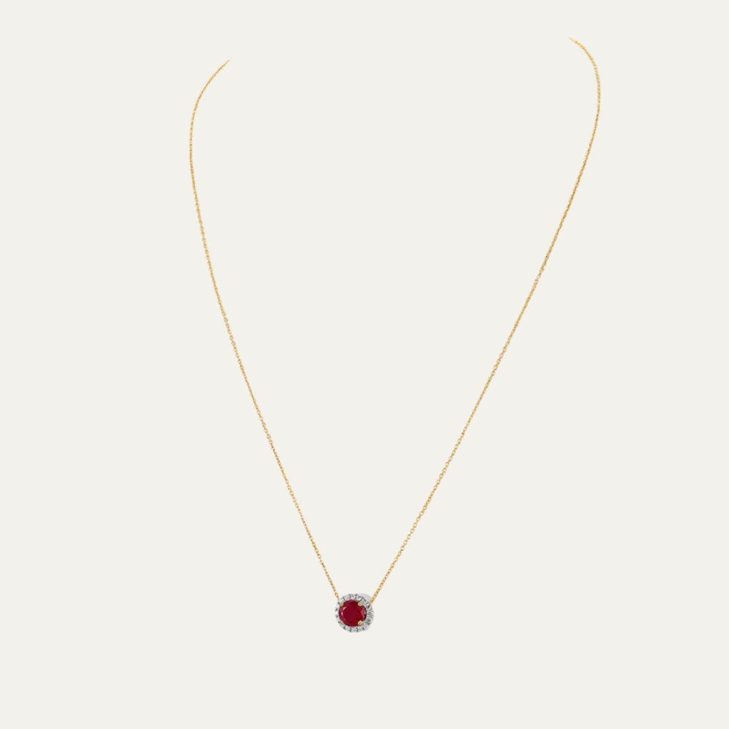 Aukera-Celestial Ruby Star Diamond Pendant