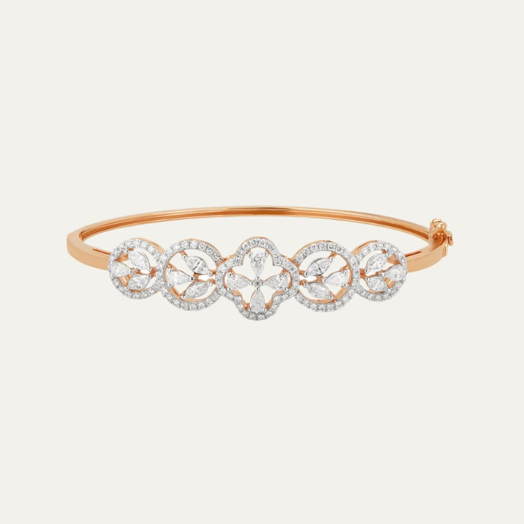 high-polish yellow gold diamond bangle