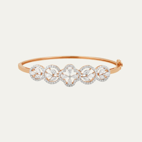 high-polish yellow gold diamond bangle