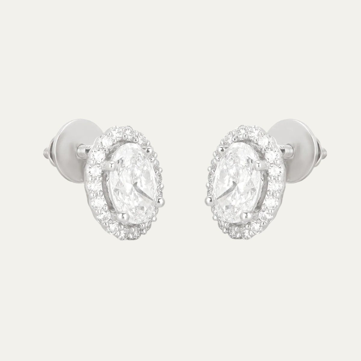 Aukera - Ethereal Elegance Oval Halo Ear Stud