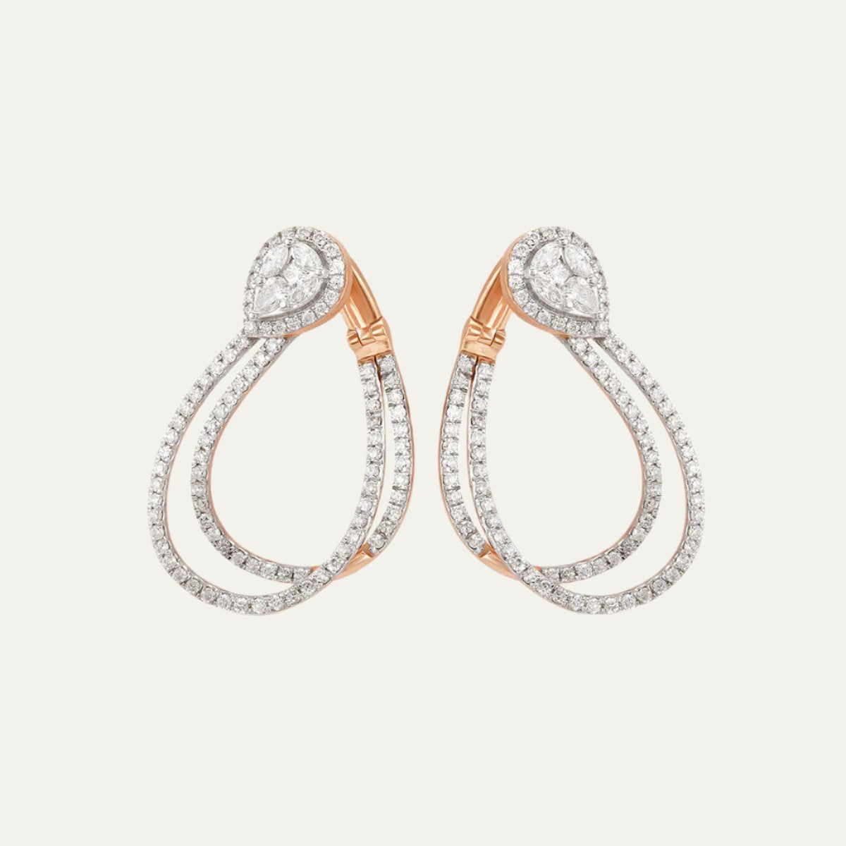 Aukera - Rosy Radiance Hoops - Back-Front Elegance