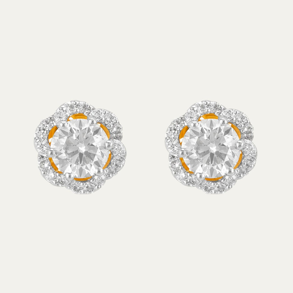 Aukera Lab Grown Diamonds-Rosaline Halo Stud Earrings