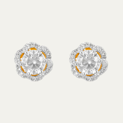 Aukera Lab Grown Diamonds-Rosaline Halo Stud Earrings