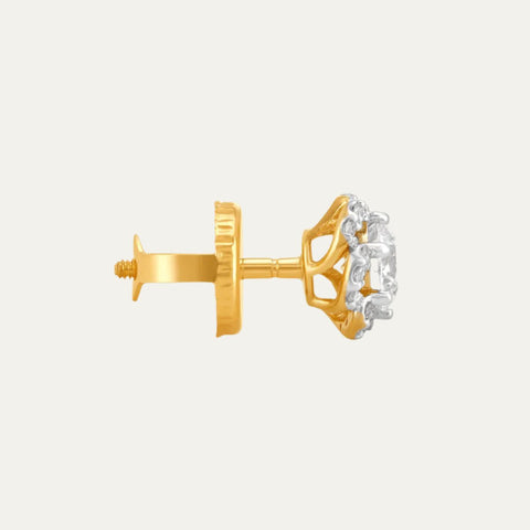 yellow gold stud diamond