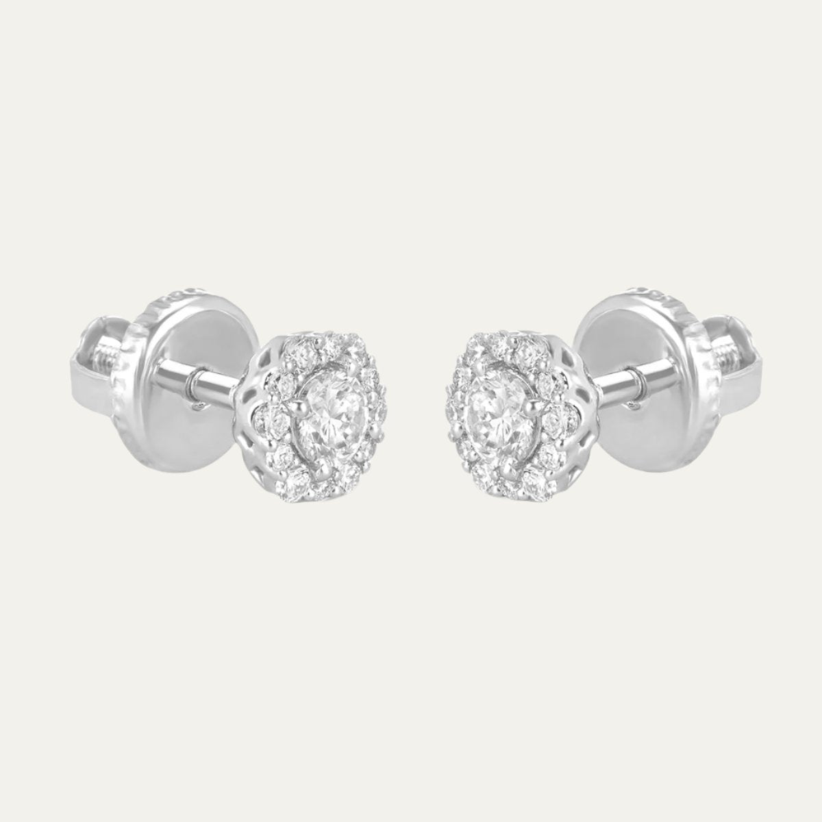 Lab Grown Diamonds Celestial Gemstone Radiance White Gold Halo Studs