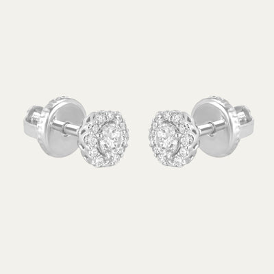 Lab Grown Diamonds Celestial Gemstone Radiance White Gold Halo Studs