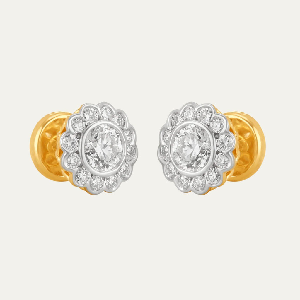 buy women lab grown diamonds aukera golden halo sparkle studs