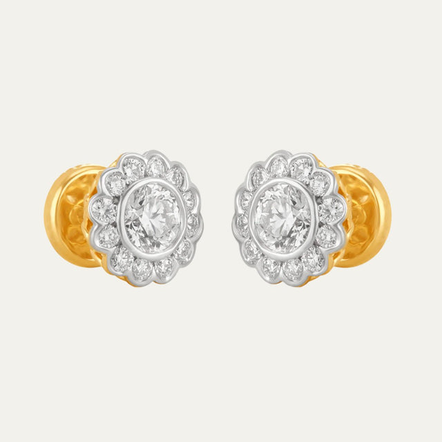 buy women lab grown diamonds aukera golden halo sparkle studs