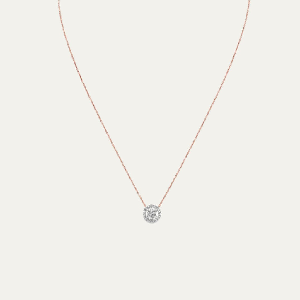 lab grown diamonds aukera luna halo pendant