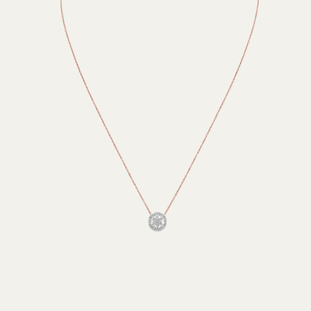 lab grown diamonds aukera luna halo pendant