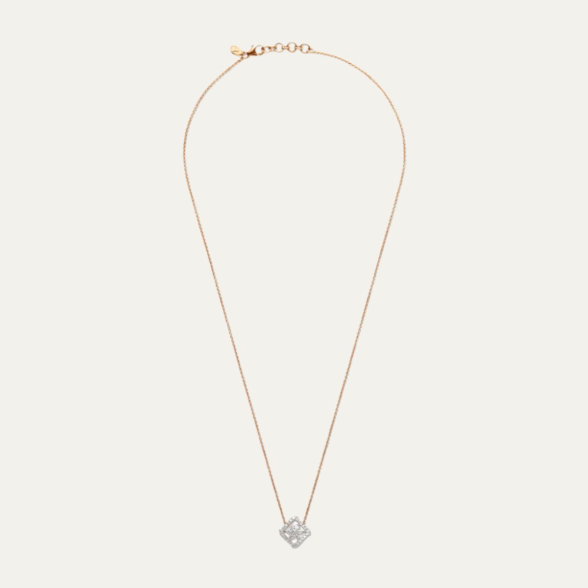 Aukera Lab Grown Diamonds-Rosy Radiance - Nakshatra Rhombus Pendant