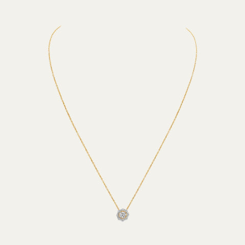 Aukera Lab Grown Diamonds-Golden OctaGlow Diamond Pendant