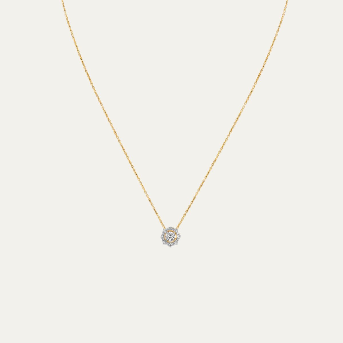 Aukera - Golden OctaGlow Diamond Pendant