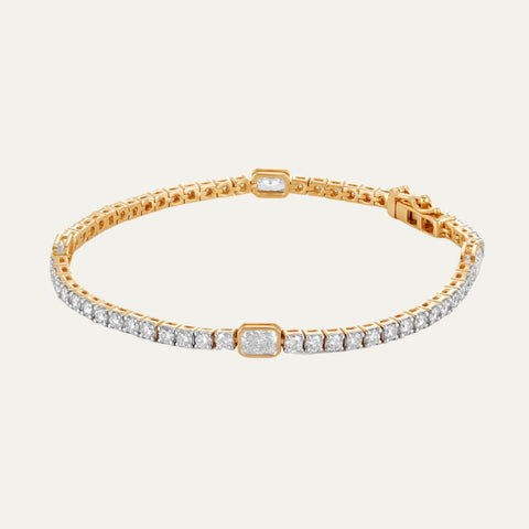 yellow gold bracelet with diamonds