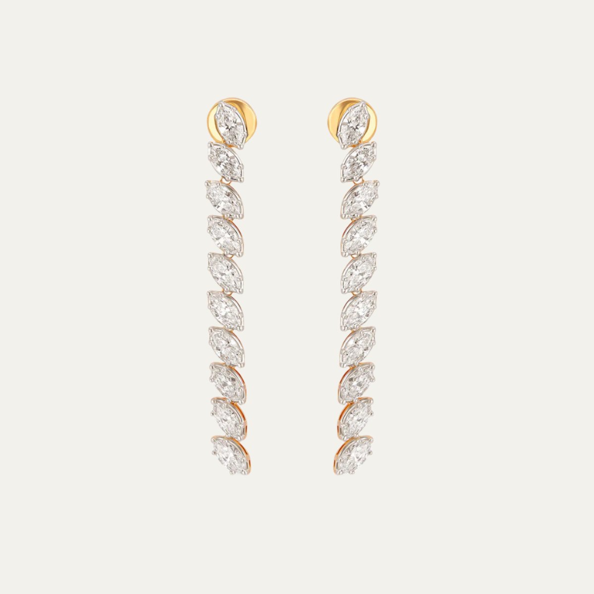 Aukera Lab Grown Diamonds-Luminous Marquise Cascade - Eternity Drop Earrings