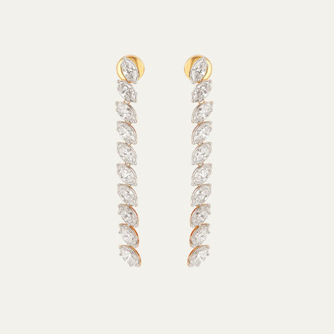 Aukera Lab Grown Diamonds-Luminous Marquise Cascade - Eternity Drop Earrings