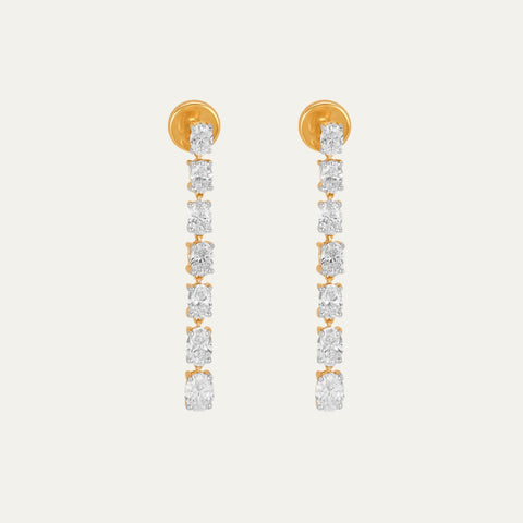 yellow gold drop diamond earrings