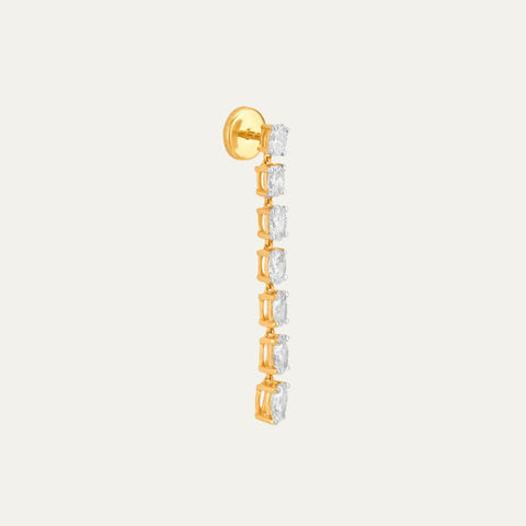 aukera yellow gold drop diamond earrings