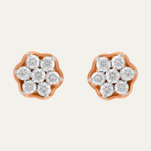 Aukera Lab Grown Diamonds-Radiant Cosmos Nakshatra Stud Earrings