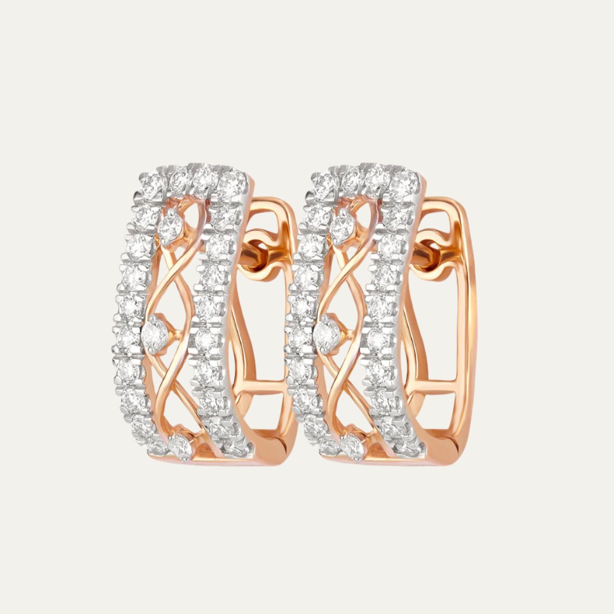 Aukera Lab Grown Diamonds-Golden Radiance - Rhombus Hoop Earrings