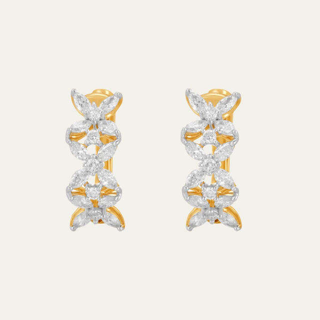 lab grown diamond whispering hug yellow gold huggie hoops