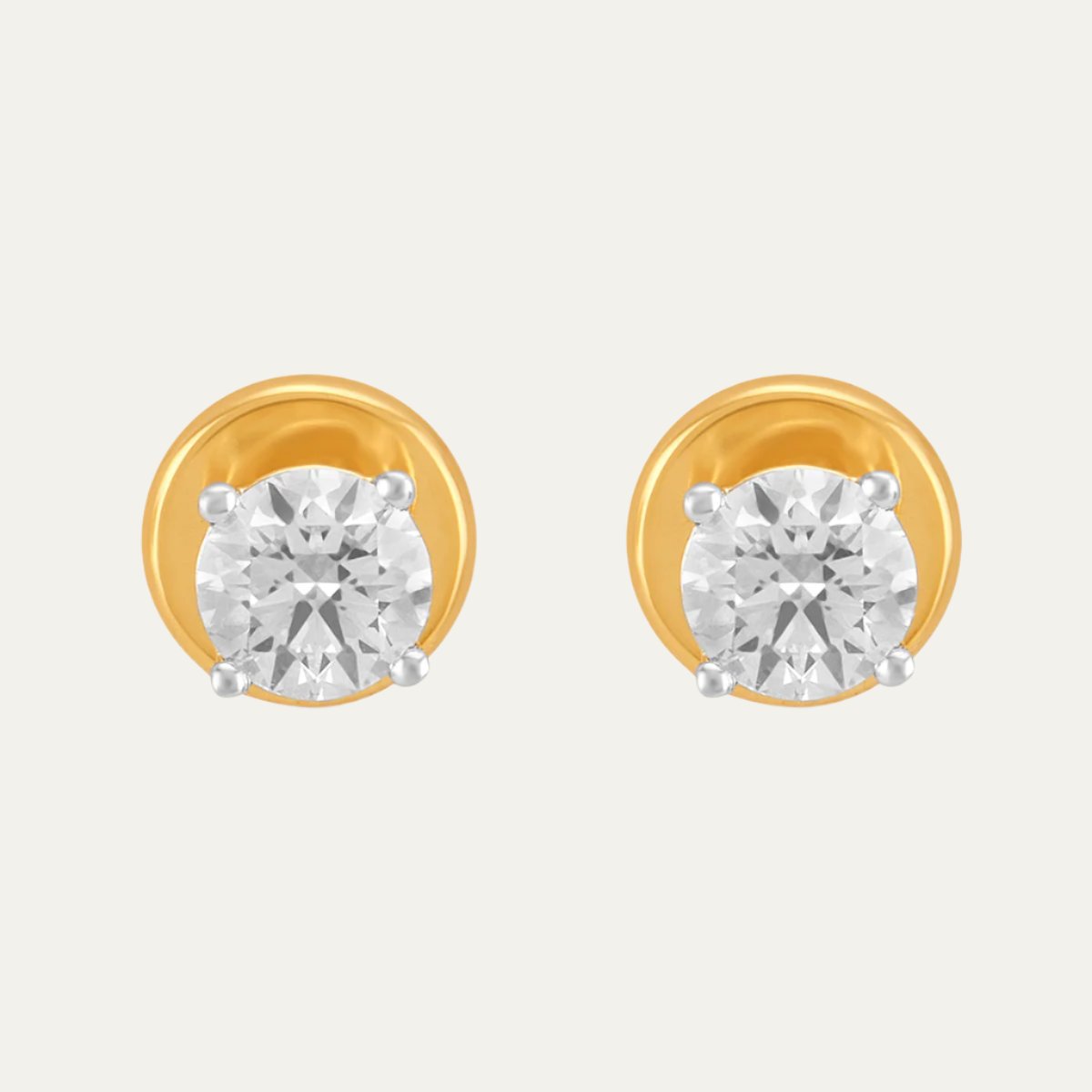 Aukera Rosy Radiance Rose Gold Solitaire Stud Earrings