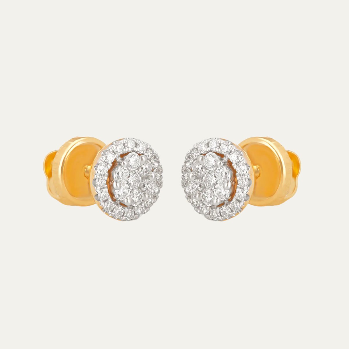 Aukera Lab Grown Diamonds-Celestial Radiance - Nakshatra Halo Ear Studs