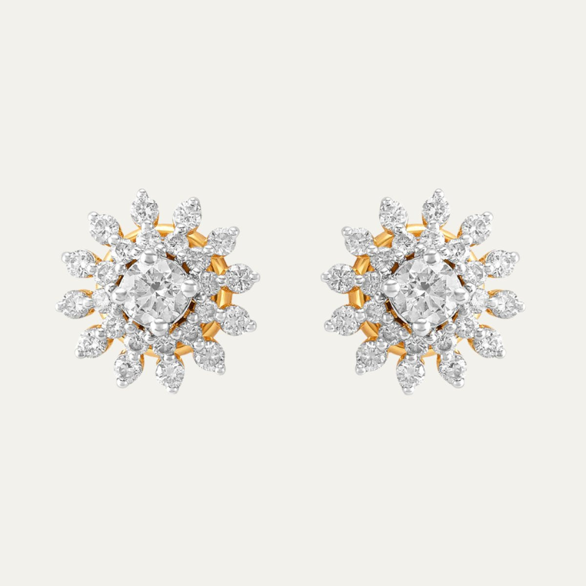 Aukera Lab Grown Diamonds-Sunburst Brilliance Diamond Stud Earrings