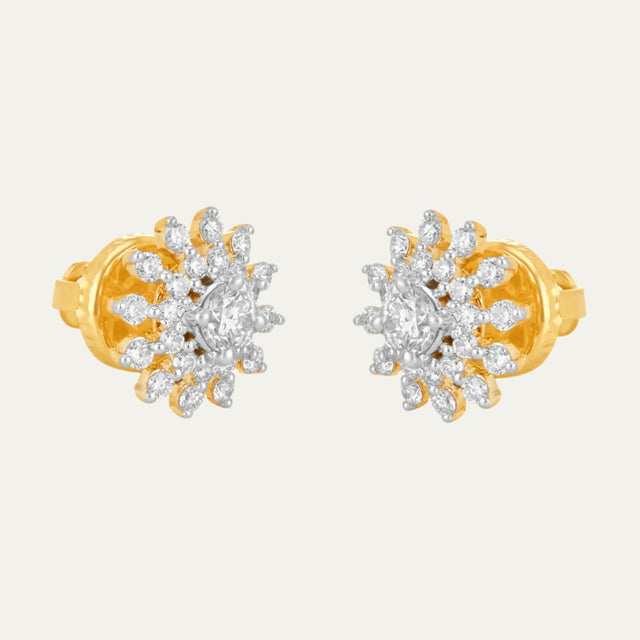 lab grown diamonds aukera sunburst brilliance diamond stud earrings