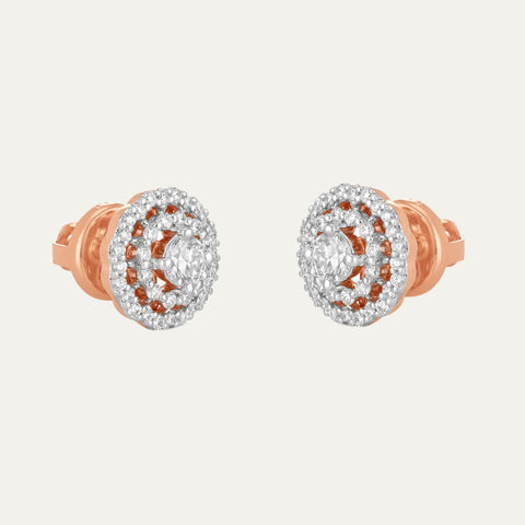 rose gold circle earrings