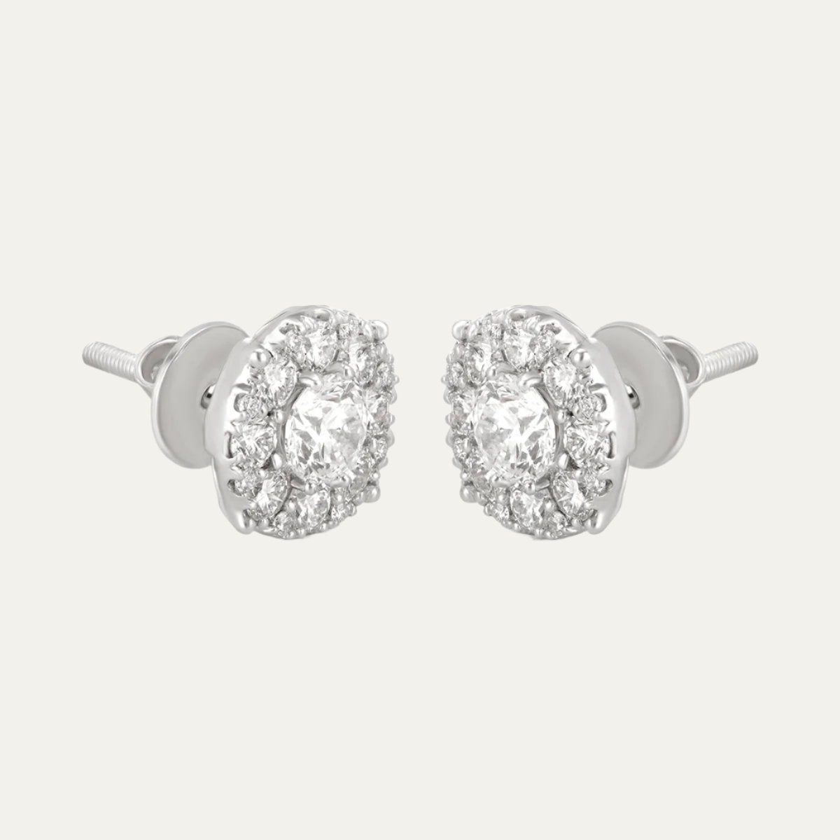 Aukera - Dazzling Halo Essence - Solitaire Ear Studs