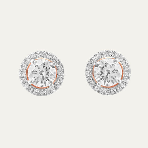 Aukera Ethereal Halo GlintWhite Gold Halo Studs