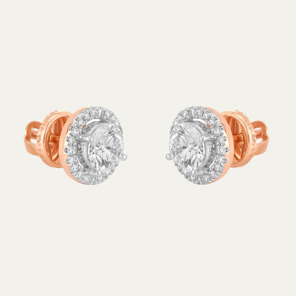 Aukera - Ethereal Halo GlintWhite Gold Halo Studs