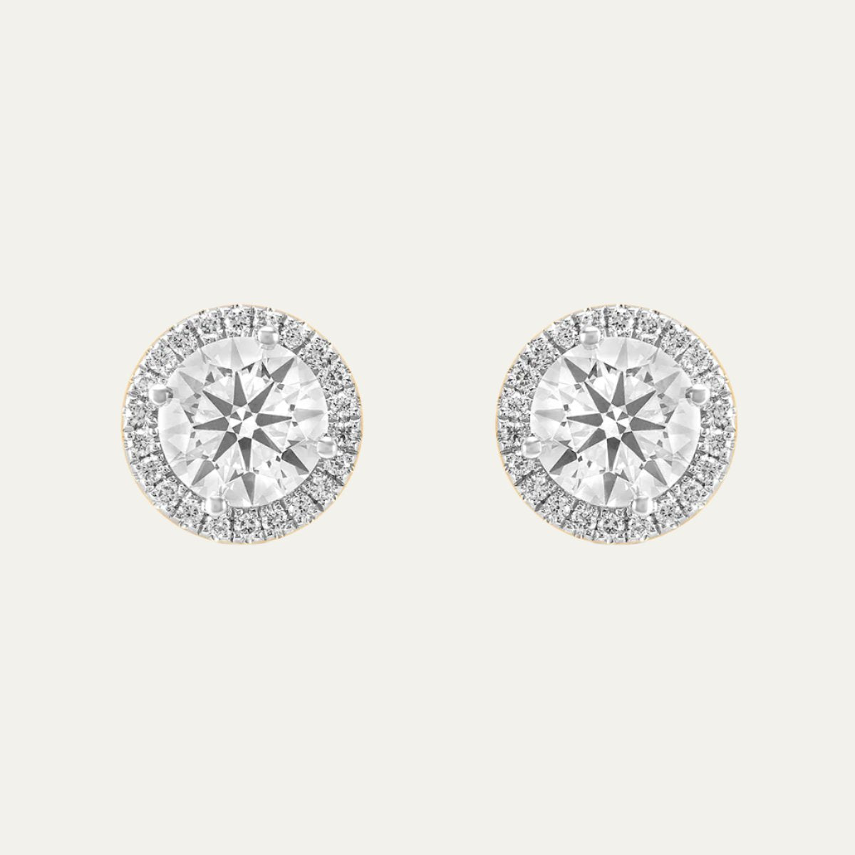 Aukera - Gleaming Circlet Yellow Gold Halo Studs