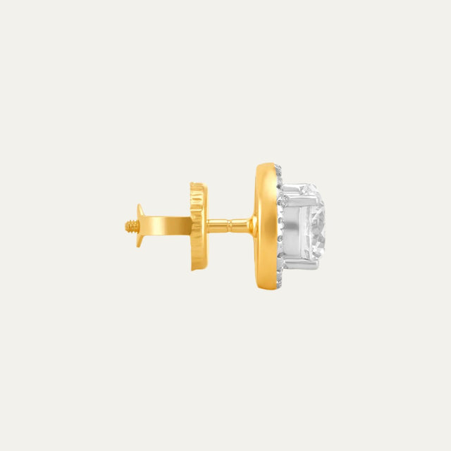 diamond jewellery gleaming circlet yellow gold halo studs