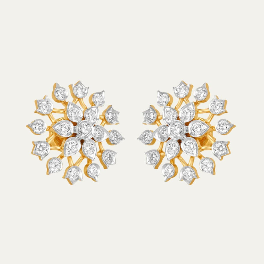 buy women lab grown diamonds aukera golden starlit motif studs