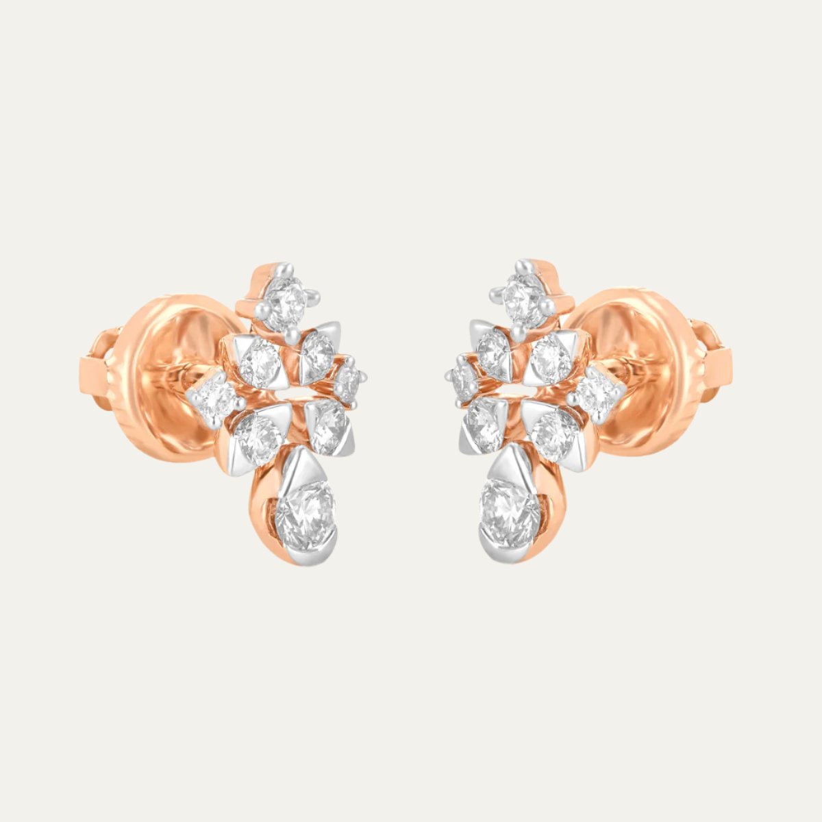 Aukera - Rare Petal Glint Fancy Rose Gold Earrings