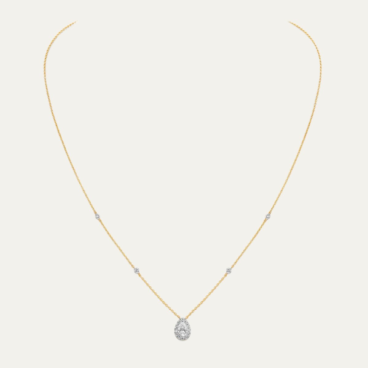 Aukera Golden Elegance Pear Drop Pendant