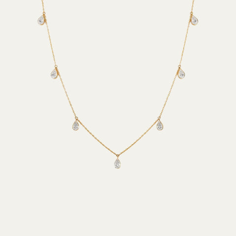 Aukera Lab Grown Diamonds-Luminous Links - Dazzle Drop Necklace