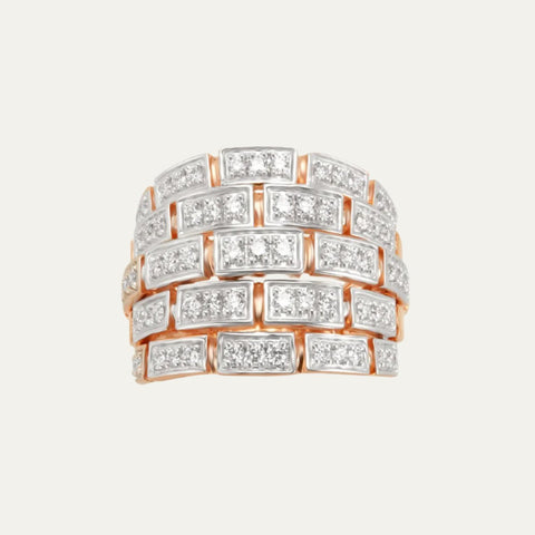 diamond design enchanted gem ensemble rose gold merged band