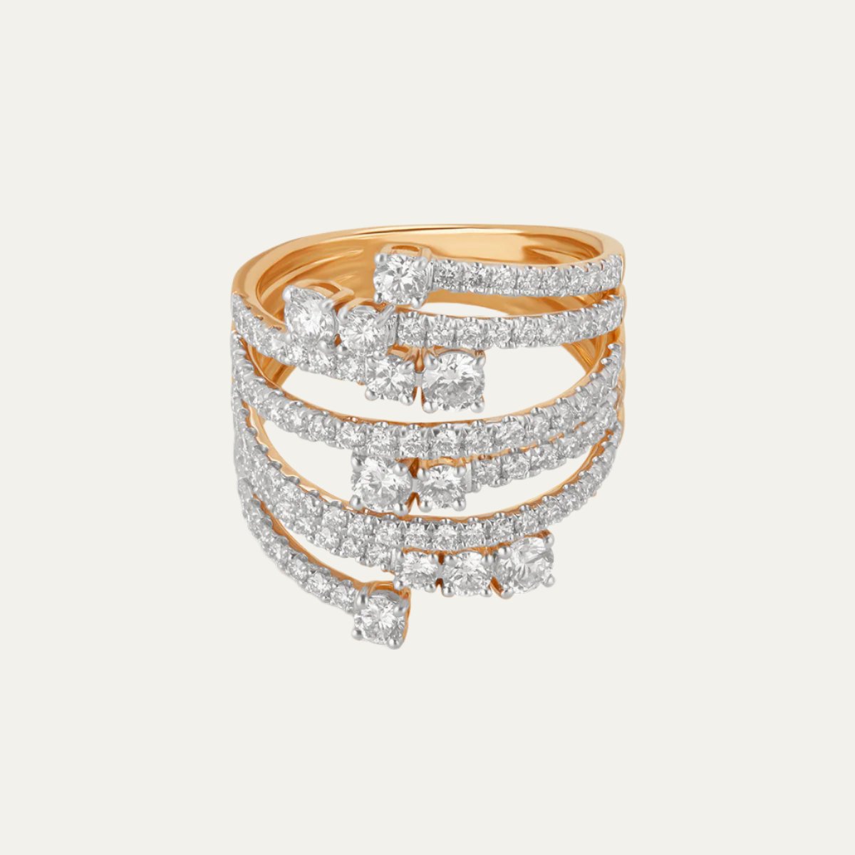 Aukera - Harmonious Waltz Yellow Gold Cocktail Ring