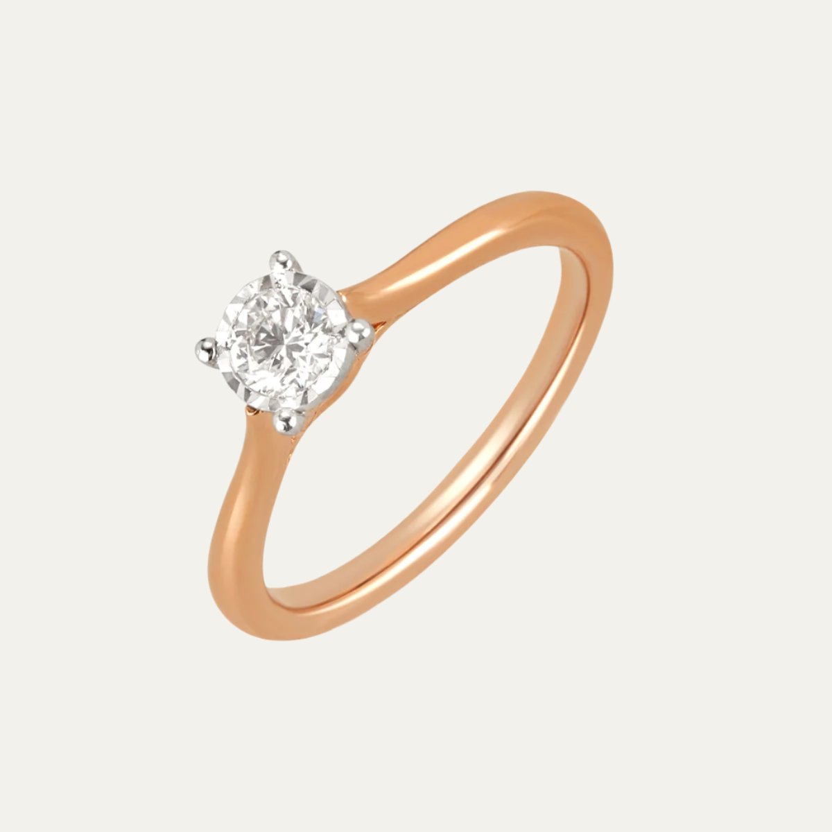 Aukera Lab Grown Diamonds-Blush Mirage Solitaire Ring