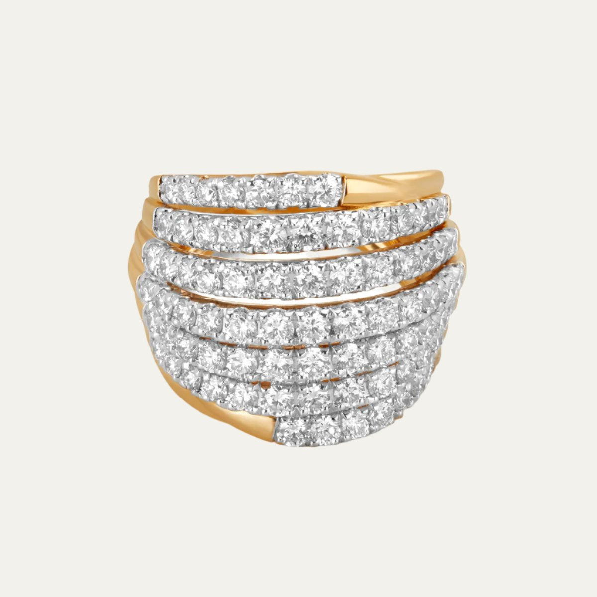 Aukera - Mesmerizing Unity Multi Level Diamond Gold Band