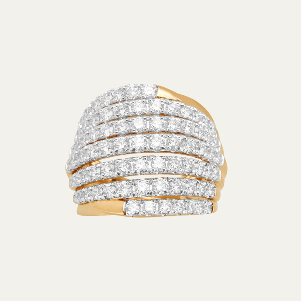 Aukera-Mesmerizing Unity Multi Level Diamond Gold Band